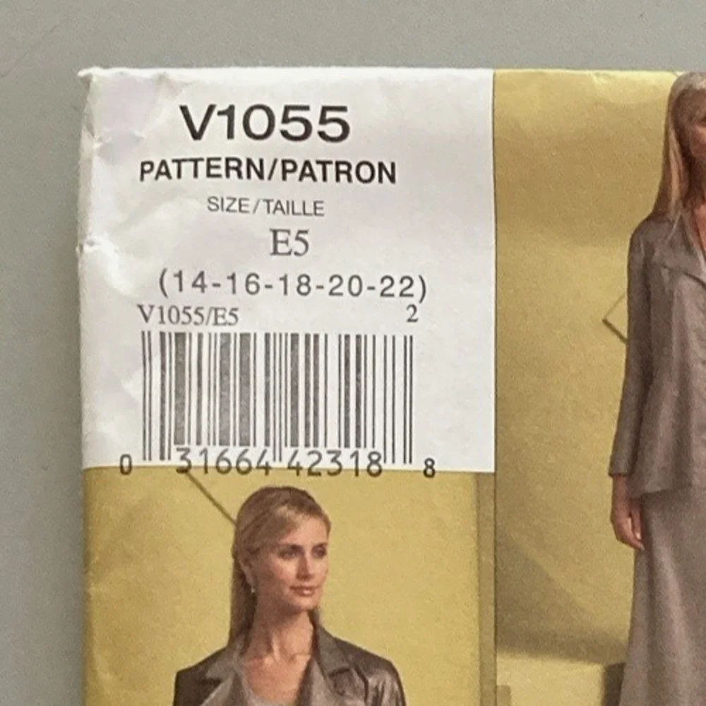 Vogue American Design V1055 ADRI Separates Jacket Top Skirt Pants Sz 14-22 Uncut